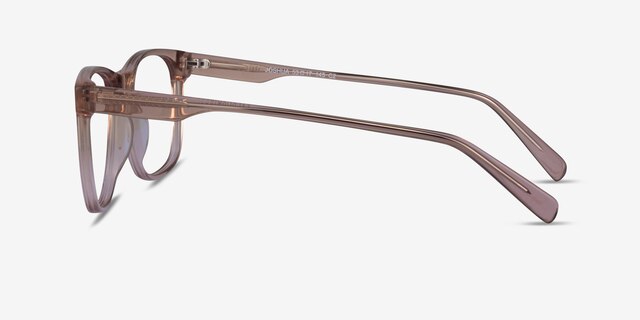 Joshua Clear Light Brown AcétateMontures de lunettes de vue d'EyeBuyDirect, Vue de Côté