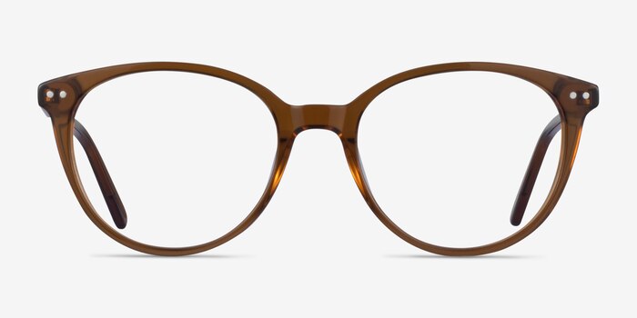 Leonia Clear Brown Acetate Eyeglass Frames from EyeBuyDirect