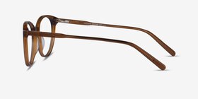 Leonia Clear Brown Acétate Montures de lunettes de vue d'EyeBuyDirect, Vue de Côté
