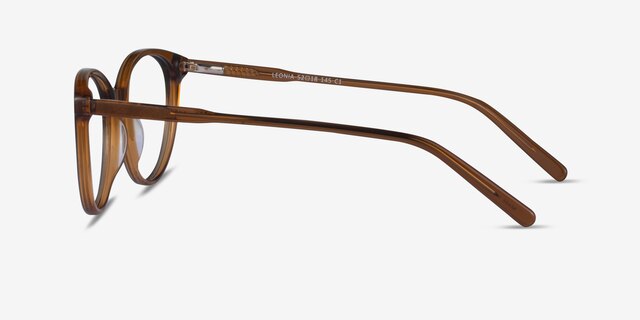 Leonia Clear Brown AcetateEyeglass Frames from EyeBuyDirect, Side View