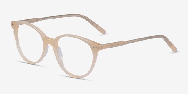 Leonia Jaune pâle AcétateMontures de lunettes de vue d'EyeBuyDirect, Vue d'Angle