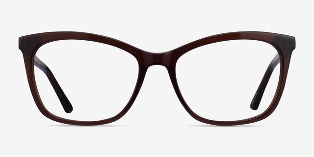 Rosie Dark Brown AcetateEyeglass Frames from EyeBuyDirect, Front View