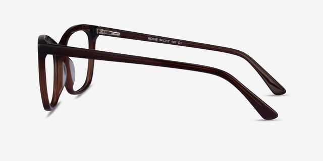 Rosie Dark Brown AcetateEyeglass Frames from EyeBuyDirect, Side View