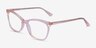 Rosie Clear Pink AcetateEyeglass Frames from EyeBuyDirect, Angle View