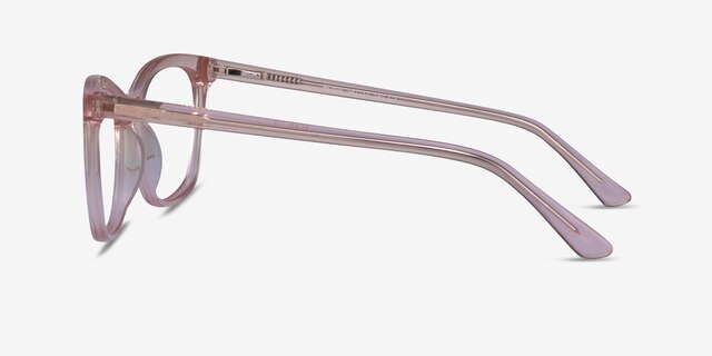 Rosie Clear Pink AcetateEyeglass Frames from EyeBuyDirect, Side View