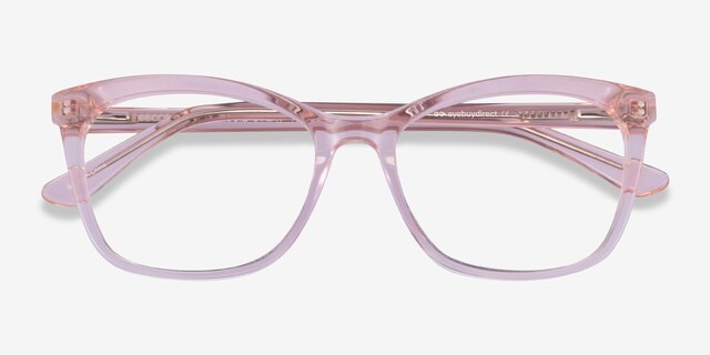 Rosie Clear Pink AcetateEyeglass Frames from EyeBuyDirect, Closed View