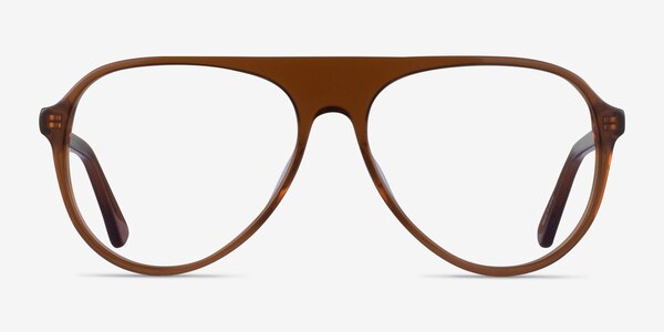 Percussive Clear Brown Acetate Eyeglass Frames