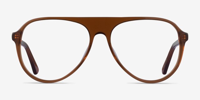 Percussive Clear Brown AcetateEyeglass Frames from EyeBuyDirect, Front View