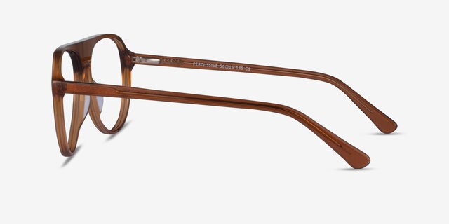 Percussive Clear Brown AcetateEyeglass Frames from EyeBuyDirect, Side View