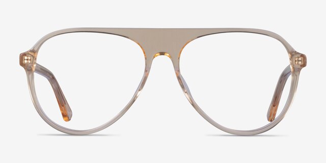 Percussive Clear Yellow AcetateEyeglass Frames from EyeBuyDirect, Front View