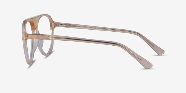 Percussive Clear Yellow AcetateEyeglass Frames from EyeBuyDirect, Side View