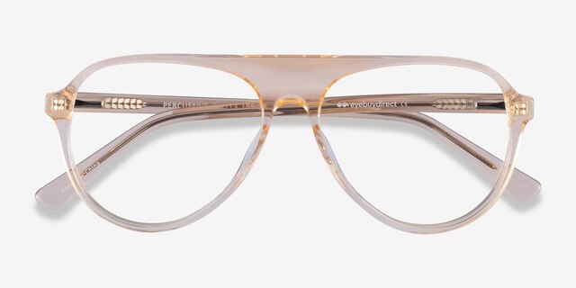 Percussive Clear Yellow AcetateEyeglass Frames from EyeBuyDirect, Closed View