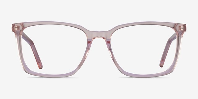 Panoply Clear Pink AcetateEyeglass Frames from EyeBuyDirect, Front View