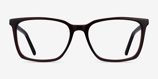 Panoply Dark Brown AcetateEyeglass Frames from EyeBuyDirect, Front View