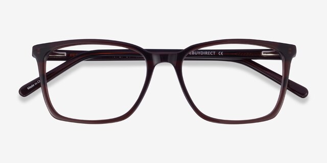 Panoply Dark Brown AcetateEyeglass Frames from EyeBuyDirect, Closed View