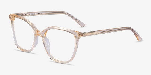 Carola Clear Yellow AcetateEyeglass Frames from EyeBuyDirect, Angle View