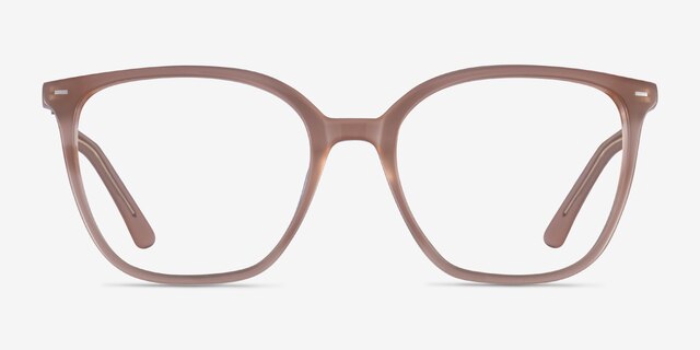 Carola Clear Brown AcetateEyeglass Frames from EyeBuyDirect, Front View
