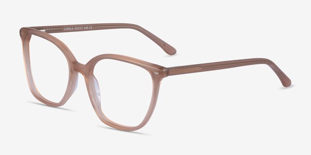 Carola Clear Brown AcetateEyeglass Frames from EyeBuyDirect, Angle View