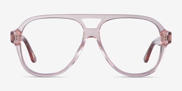 Iggy Clear Pink AcetateEyeglass Frames from EyeBuyDirect, Front View