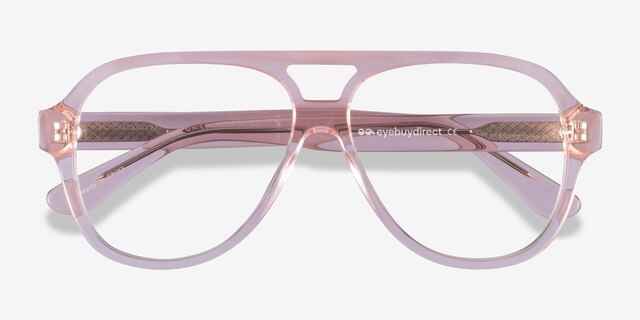 Iggy Clear Pink AcetateEyeglass Frames from EyeBuyDirect, Closed View