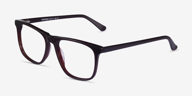 Veronese Dark Brown AcetateEyeglass Frames from EyeBuyDirect, Angle View
