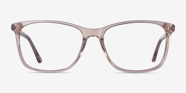 Crescendo Clear Pink AcetateEyeglass Frames from EyeBuyDirect, Front View