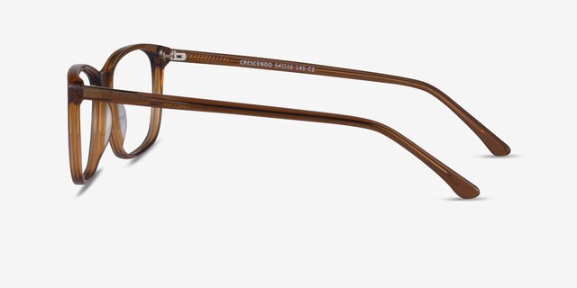 Crescendo Clear Brown AcetateEyeglass Frames from EyeBuyDirect, Side View