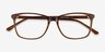 Crescendo Clear Brown AcetateEyeglass Frames from EyeBuyDirect, Closed View