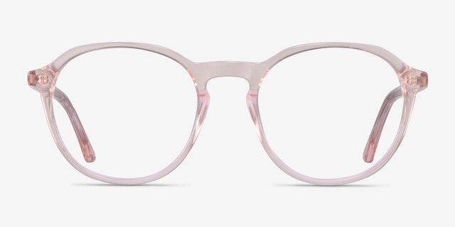 Halcyon Clear Pink AcetateEyeglass Frames from EyeBuyDirect, Front View