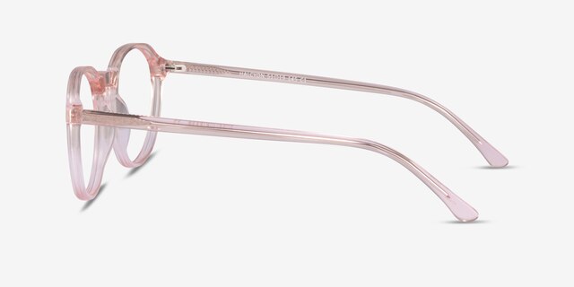 Halcyon Clear Pink AcetateEyeglass Frames from EyeBuyDirect, Side View