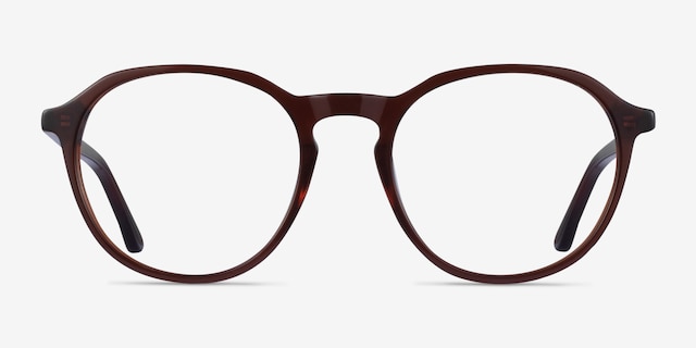 Halcyon Dark Brown AcetateEyeglass Frames from EyeBuyDirect, Front View