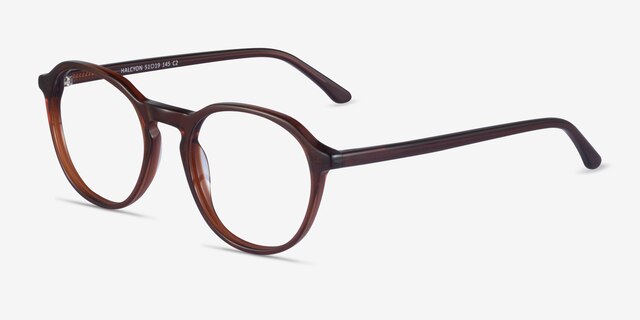 Halcyon Dark Brown AcetateEyeglass Frames from EyeBuyDirect, Angle View