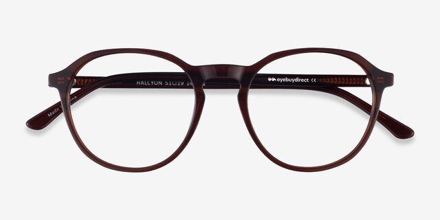 Halcyon Dark Brown AcetateEyeglass Frames from EyeBuyDirect, Closed View