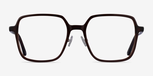 Modern Dark Brown AcetateEyeglass Frames from EyeBuyDirect, Front View