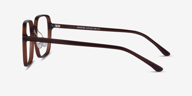Modern Dark Brown AcetateEyeglass Frames from EyeBuyDirect, Side View