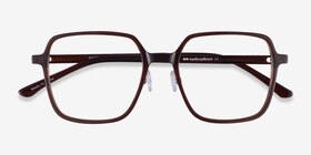 Modern Marron foncé Acétate Montures de lunettes de vue d'EyeBuyDirect, Vue Rapprochée