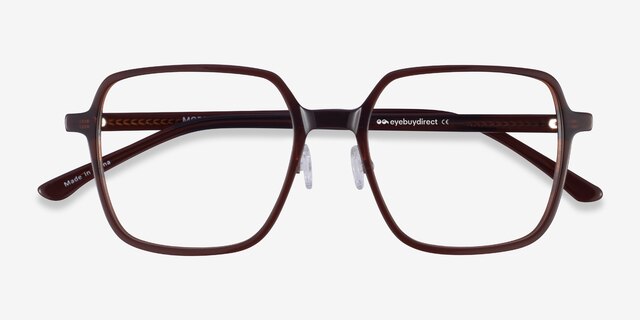 Modern Dark Brown AcetateEyeglass Frames from EyeBuyDirect, Closed View