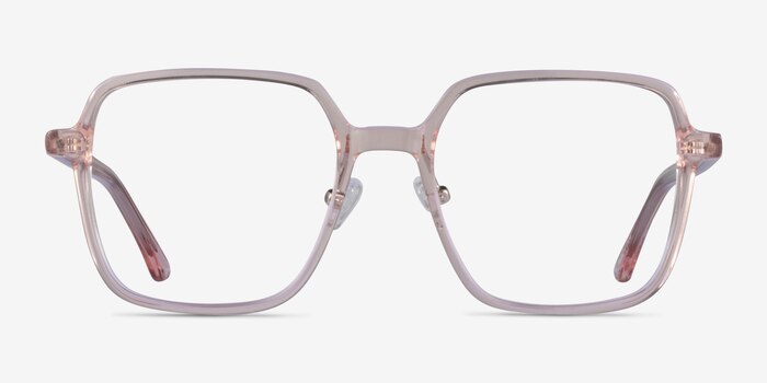 Modern Clear Pink Acetate Eyeglass Frames from EyeBuyDirect