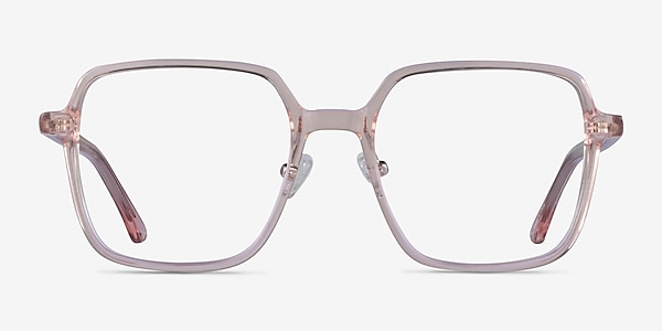 Modern Clear Pink Acetate Eyeglass Frames