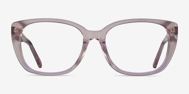 Odessa Clear Pink AcetateEyeglass Frames from EyeBuyDirect, Front View