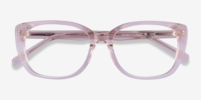 Odessa Clear Pink AcetateEyeglass Frames from EyeBuyDirect, Closed View