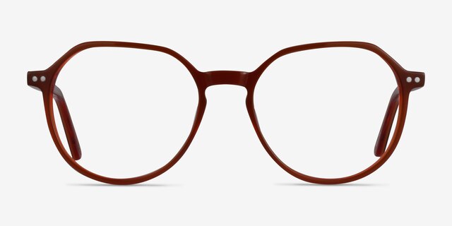 Ebullience Brown AcetateEyeglass Frames from EyeBuyDirect, Front View