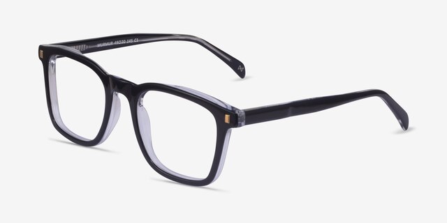 Murmur Black AcetateEyeglass Frames from EyeBuyDirect, Angle View