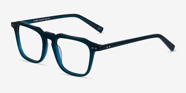 Flump Teal AcetateEyeglass Frames from EyeBuyDirect, Angle View