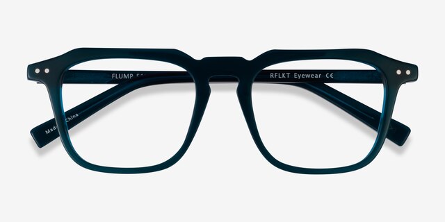 Flump Teal AcetateEyeglass Frames from EyeBuyDirect, Closed View