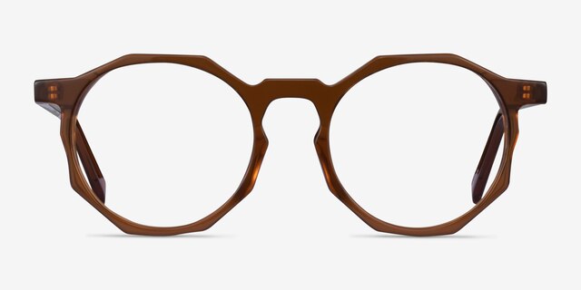 Primula Clear Brown AcetateEyeglass Frames from EyeBuyDirect, Front View
