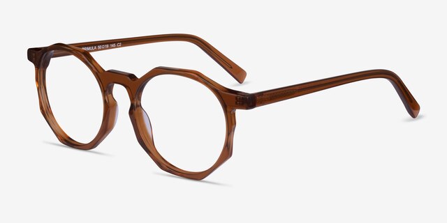 Primula Clear Brown AcetateEyeglass Frames from EyeBuyDirect, Angle View