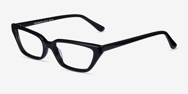 Orchestra Black AcetateEyeglass Frames from EyeBuyDirect, Angle View