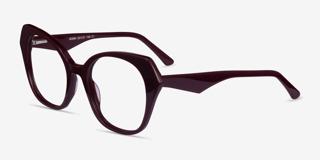 Noma Burgundy AcetateEyeglass Frames from EyeBuyDirect, Angle View
