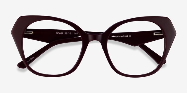 Noma Burgundy AcetateEyeglass Frames from EyeBuyDirect, Closed View